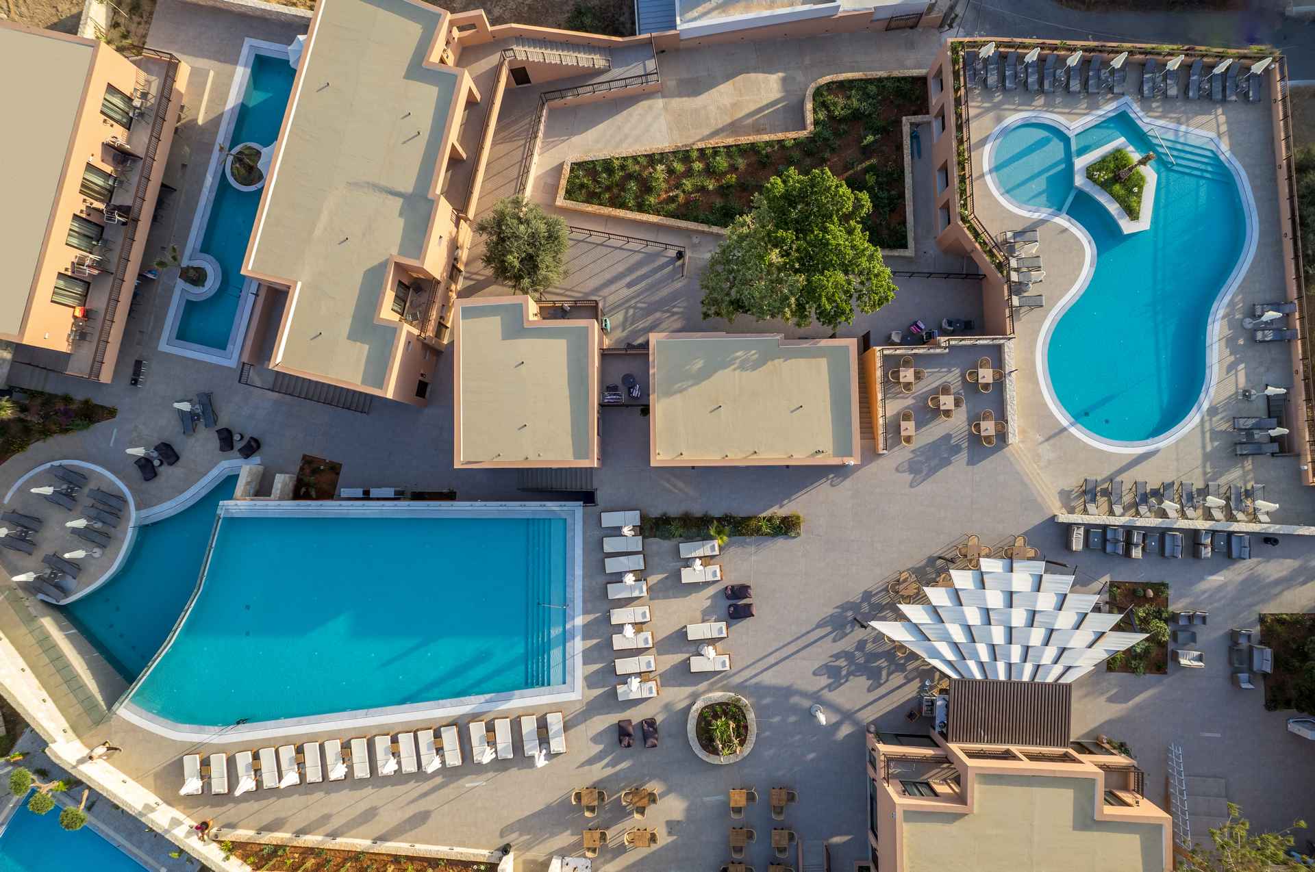 Luxury Pool Drone View